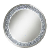 Coaster Lixue Round Wall Mirror with LED Lighting Silver Model 961428